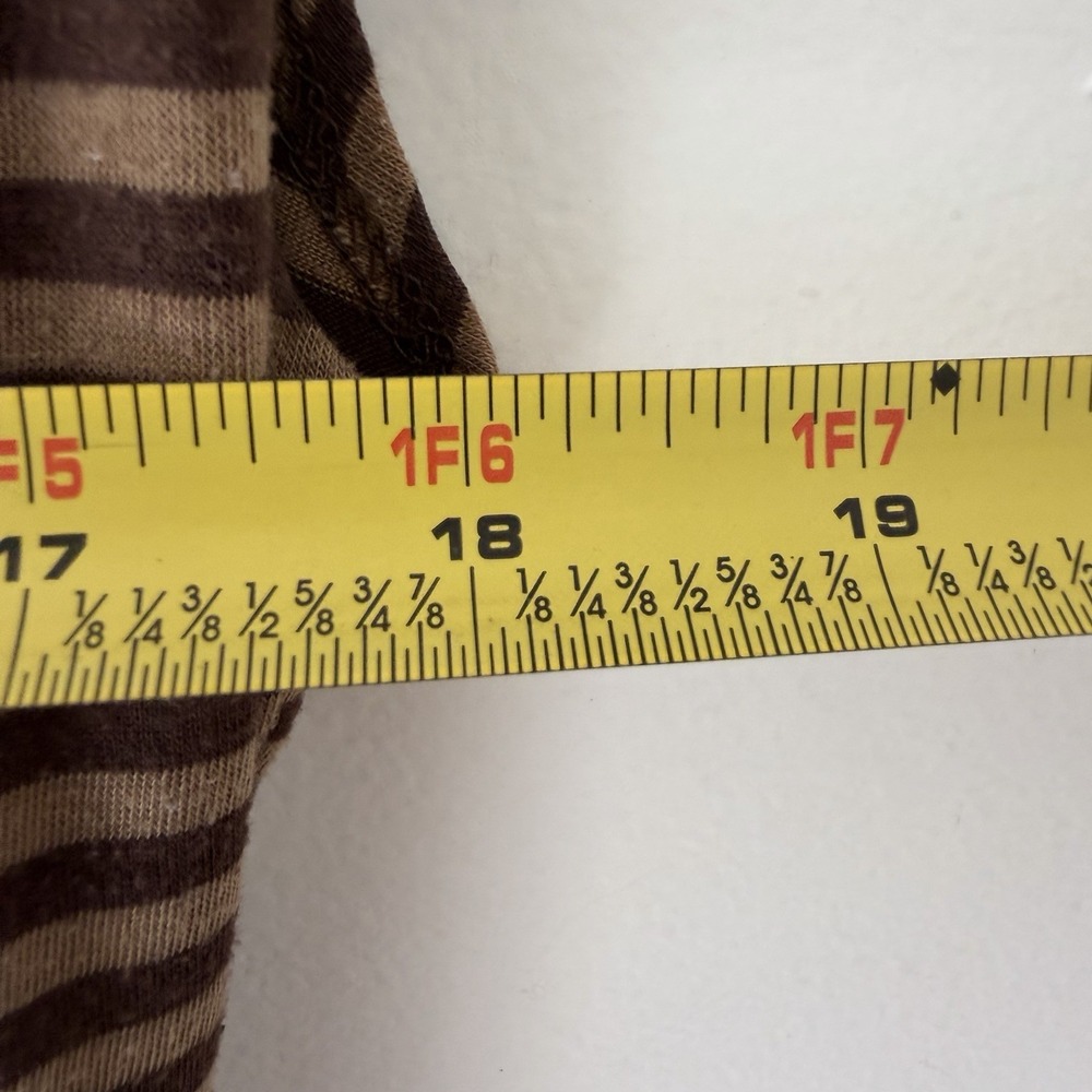 Mixie Bless Striped Wrap Dress Brown Tan Modal USA Made Boho Size M - Picture 5 of 7